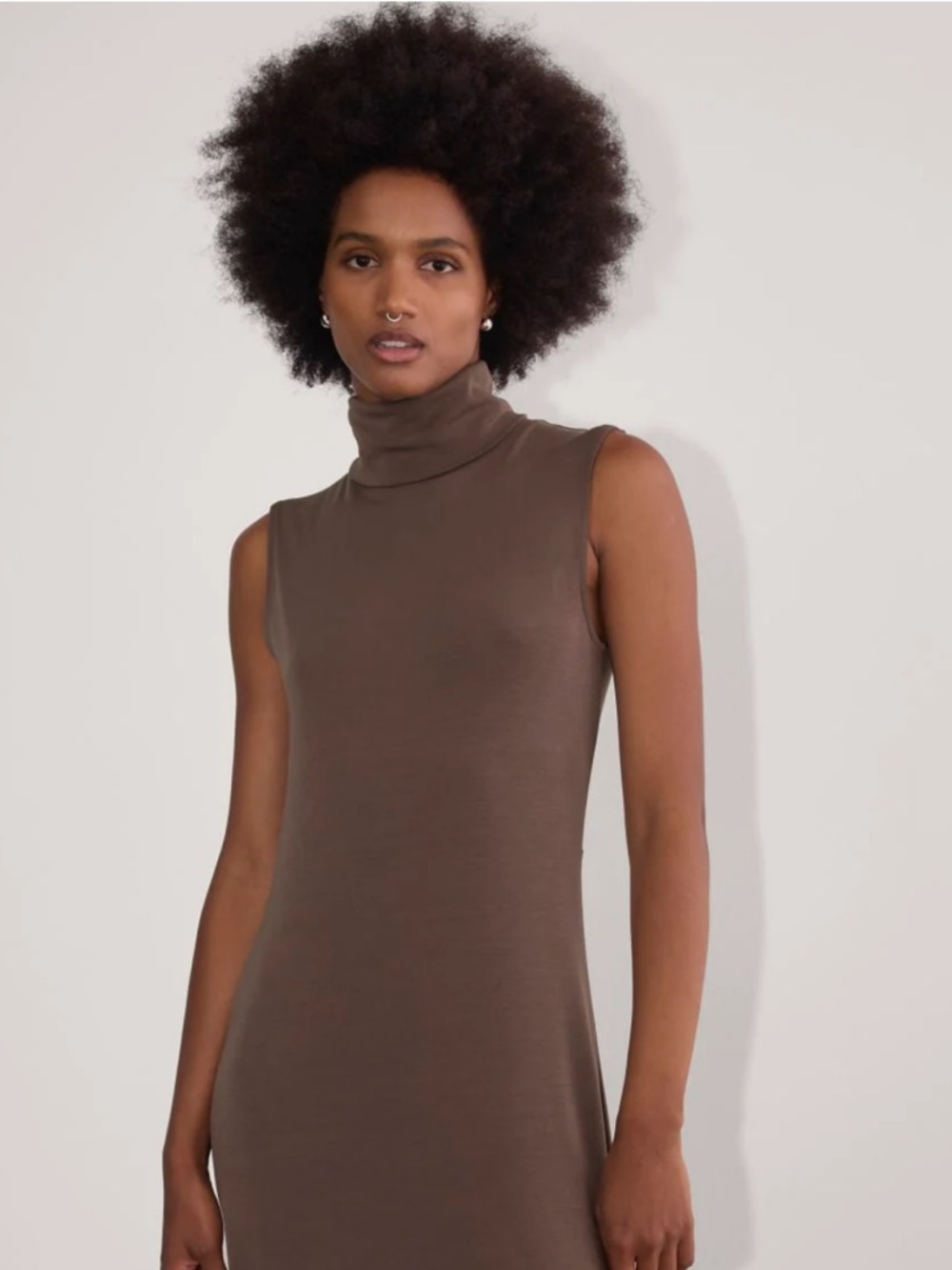 NWT Everlane Madison midi dress Butterknit Espresso turtleneck soft minimalist S - Picture 6 of 16